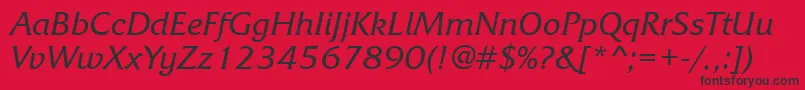 FrizquadratacttItalic Font – Black Fonts on Red Background