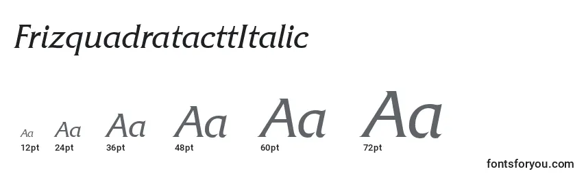 Размеры шрифта FrizquadratacttItalic