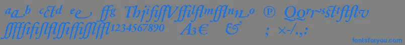 SabonnextLtDemiItalicAlternate Font – Blue Fonts on Gray Background