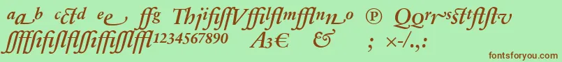 SabonnextLtDemiItalicAlternate Font – Brown Fonts on Green Background