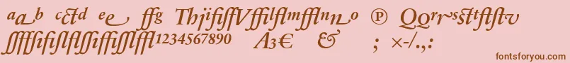SabonnextLtDemiItalicAlternate Font – Brown Fonts on Pink Background