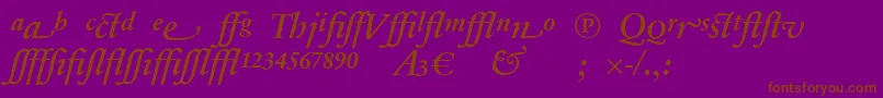 SabonnextLtDemiItalicAlternate Font – Brown Fonts on Purple Background