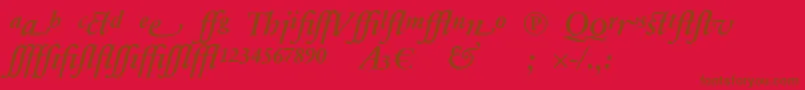 SabonnextLtDemiItalicAlternate Font – Brown Fonts on Red Background