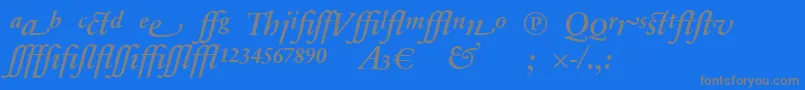 Czcionka SabonnextLtDemiItalicAlternate – szare czcionki na niebieskim tle