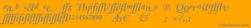 SabonnextLtDemiItalicAlternate Font – Gray Fonts on Orange Background