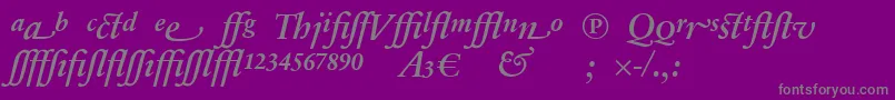 SabonnextLtDemiItalicAlternate-Schriftart – Graue Schriften auf violettem Hintergrund