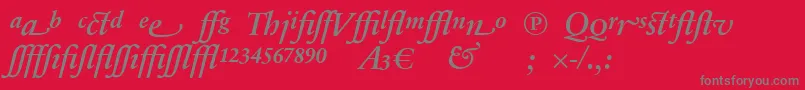 SabonnextLtDemiItalicAlternate Font – Gray Fonts on Red Background