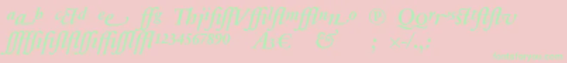 SabonnextLtDemiItalicAlternate Font – Green Fonts on Pink Background