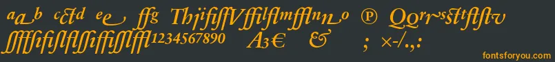SabonnextLtDemiItalicAlternate Font – Orange Fonts on Black Background