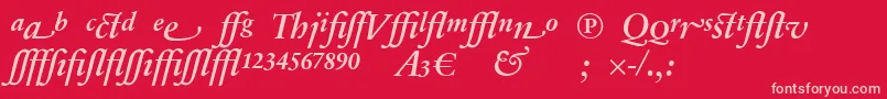 SabonnextLtDemiItalicAlternate Font – Pink Fonts on Red Background