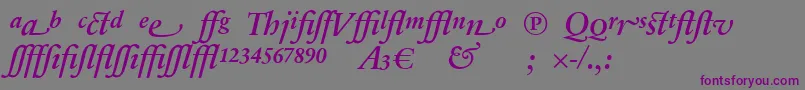 SabonnextLtDemiItalicAlternate Font – Purple Fonts on Gray Background