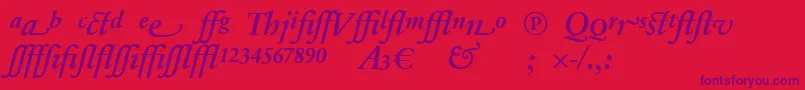 SabonnextLtDemiItalicAlternate Font – Purple Fonts on Red Background