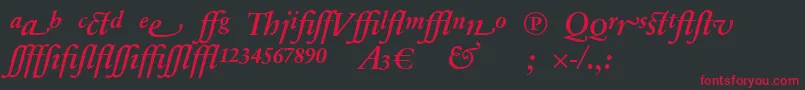 SabonnextLtDemiItalicAlternate Font – Red Fonts on Black Background