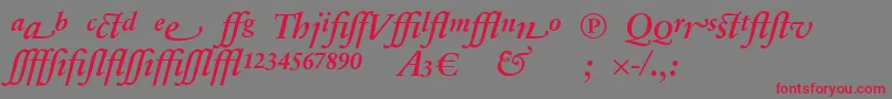 SabonnextLtDemiItalicAlternate Font – Red Fonts on Gray Background
