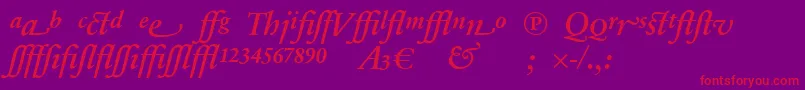 SabonnextLtDemiItalicAlternate Font – Red Fonts on Purple Background