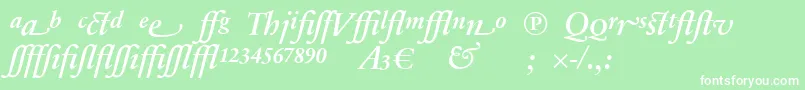 SabonnextLtDemiItalicAlternate Font – White Fonts on Green Background