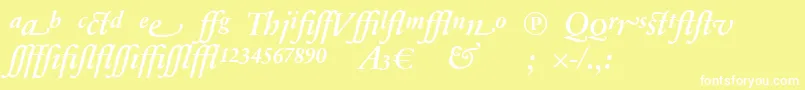 fuente SabonnextLtDemiItalicAlternate – Fuentes Blancas Sobre Fondo Amarillo