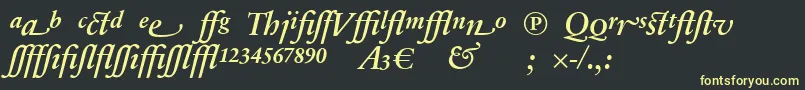 SabonnextLtDemiItalicAlternate Font – Yellow Fonts on Black Background