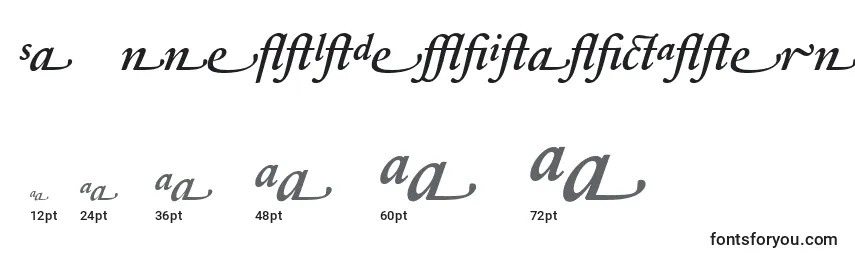 SabonnextLtDemiItalicAlternate Font Sizes