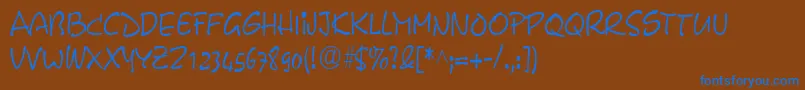 PyxidiumcondensedRegular Font – Blue Fonts on Brown Background