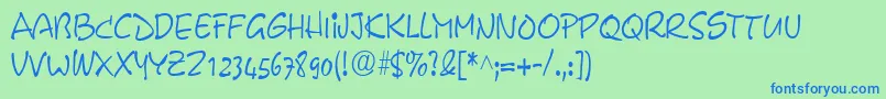 PyxidiumcondensedRegular Font – Blue Fonts on Green Background
