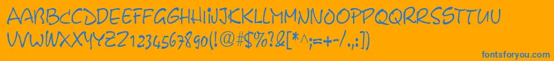 PyxidiumcondensedRegular Font – Blue Fonts on Orange Background