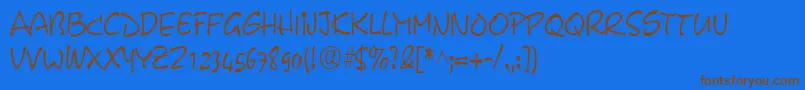 PyxidiumcondensedRegular Font – Brown Fonts on Blue Background