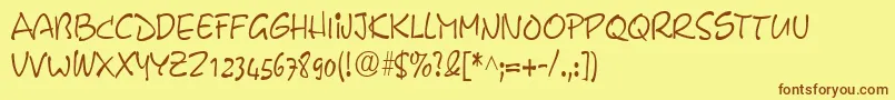 PyxidiumcondensedRegular Font – Brown Fonts on Yellow Background