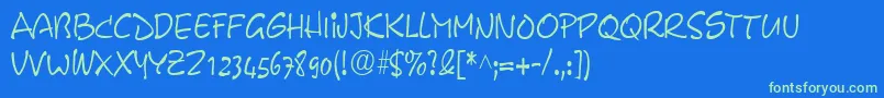 PyxidiumcondensedRegular Font – Green Fonts on Blue Background