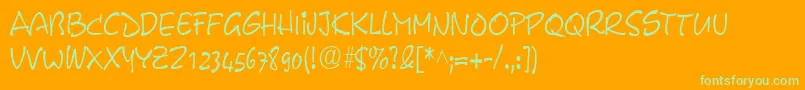 PyxidiumcondensedRegular Font – Green Fonts on Orange Background