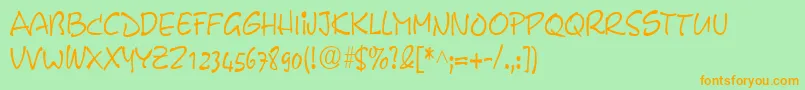 PyxidiumcondensedRegular Font – Orange Fonts on Green Background