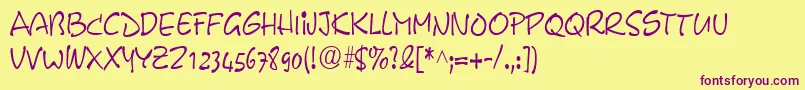 PyxidiumcondensedRegular Font – Purple Fonts on Yellow Background