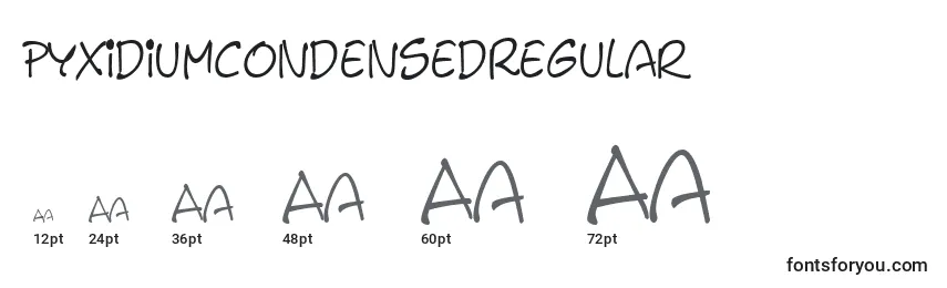 Размеры шрифта PyxidiumcondensedRegular