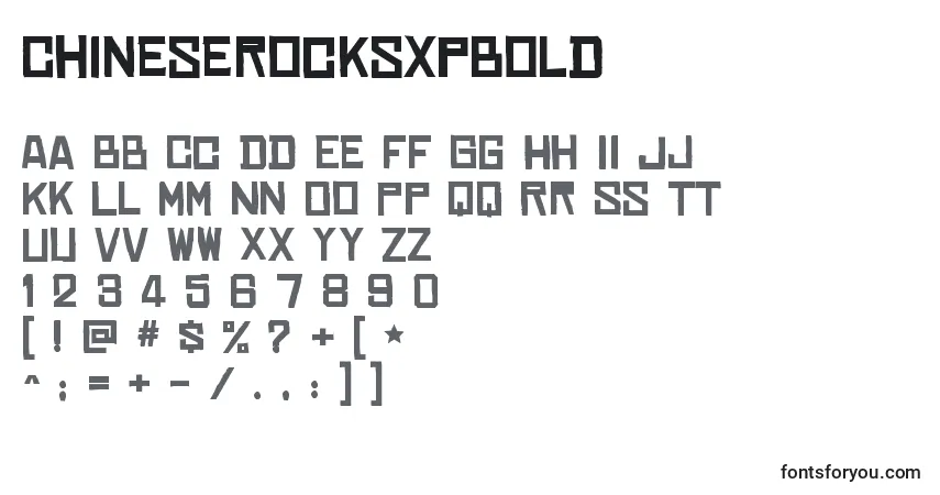 Шрифт ChineserocksxpBold – алфавит, цифры, специальные символы