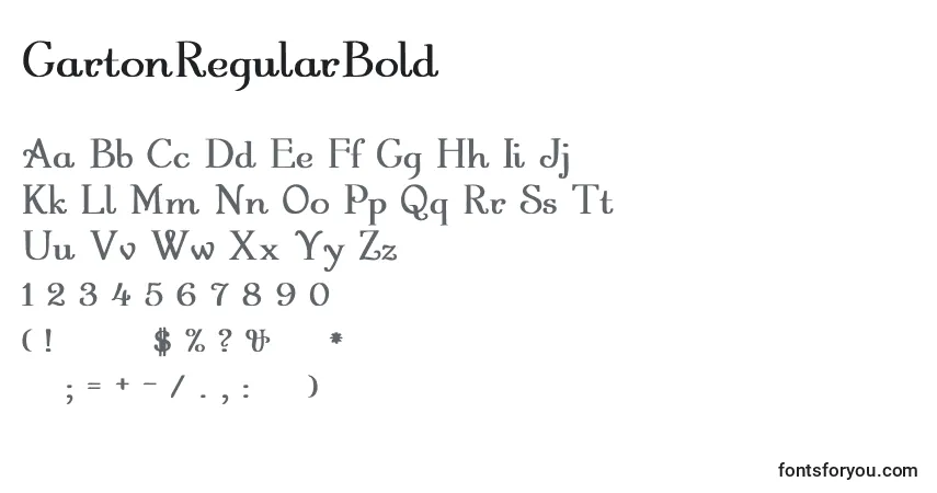 A fonte GartonRegularBold – alfabeto, números, caracteres especiais