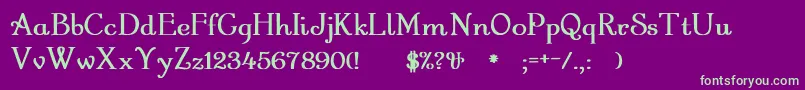 GartonRegularBold Font – Green Fonts on Purple Background