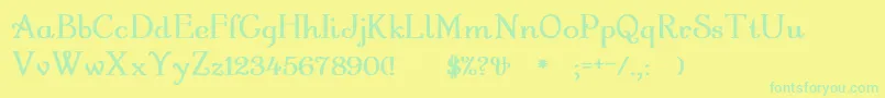 GartonRegularBold-Schriftart – Grüne Schriften auf gelbem Hintergrund