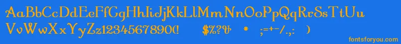 GartonRegularBold Font – Orange Fonts on Blue Background