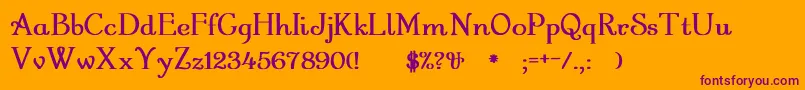 GartonRegularBold Font – Purple Fonts on Orange Background