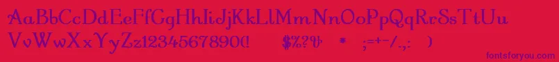 GartonRegularBold Font – Purple Fonts on Red Background