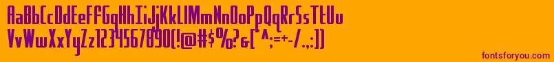 Hydrosquadstraight Font – Purple Fonts on Orange Background