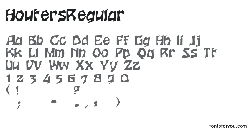 A fonte HoutersRegular – alfabeto, números, caracteres especiais
