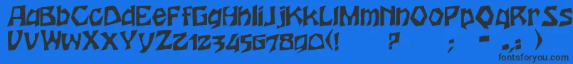 HoutersRegular Font – Black Fonts on Blue Background