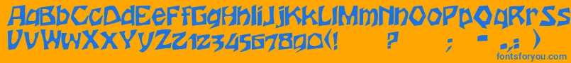HoutersRegular Font – Blue Fonts on Orange Background
