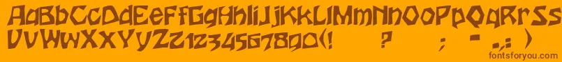 HoutersRegular Font – Brown Fonts on Orange Background