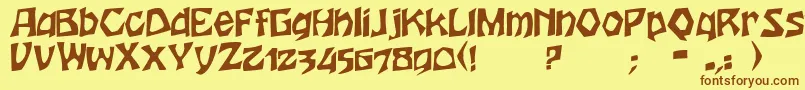 HoutersRegular Font – Brown Fonts on Yellow Background