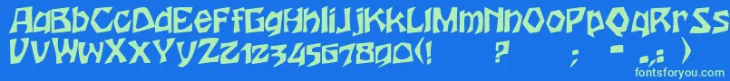 HoutersRegular Font – Green Fonts on Blue Background