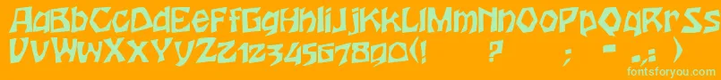 HoutersRegular Font – Green Fonts on Orange Background