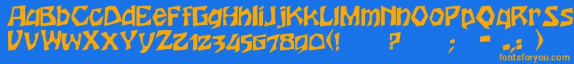 HoutersRegular Font – Orange Fonts on Blue Background