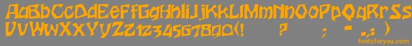 フォントHoutersRegular – オレンジの文字は灰色の背景にあります。